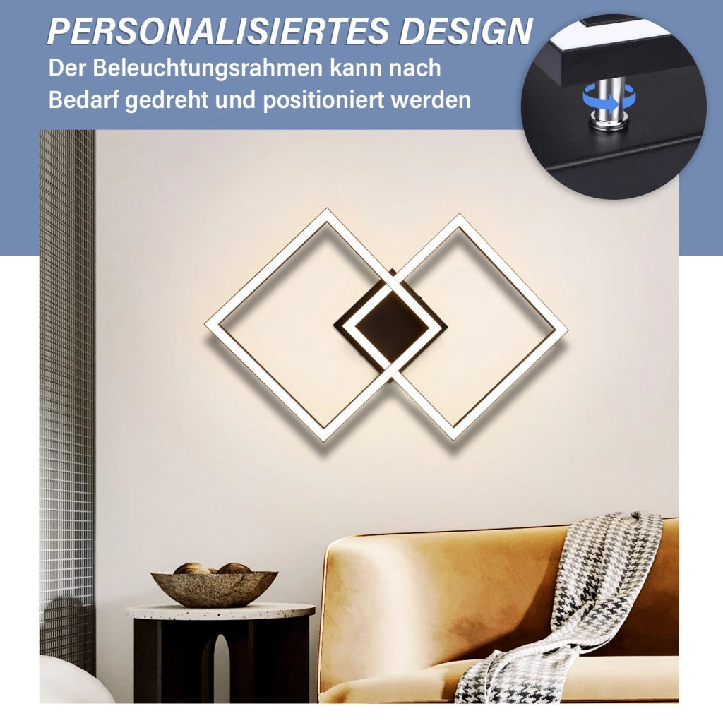 ZMH Lampada da soffitto plafoniera LED quadrata nera 3000K moderna per soggiorno corridoio cucina