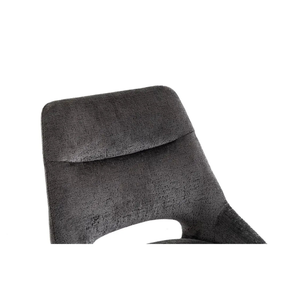 Set di 2 sedie YUMENA – Tessuto grigio – Gambe in metallo – Design compatto – Eleganza sobria e contemporanea