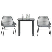Set da Pranzo da Giardino 3 pz con Cuscini in Polyrattan Vetro