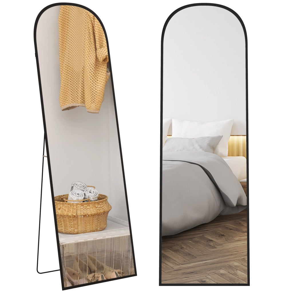 Specchio da Terra Rettangolare ¨C Xylo ¨C Cornice Alluminio Nero 50x161,5cm
