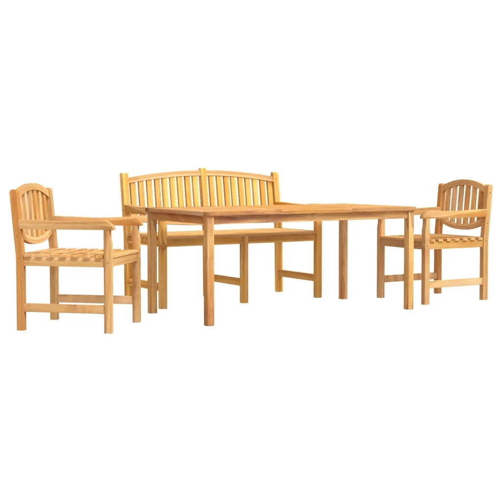 Set da Pranzo per Giardino 4 pz in Legno Massello di Teak 3157944
