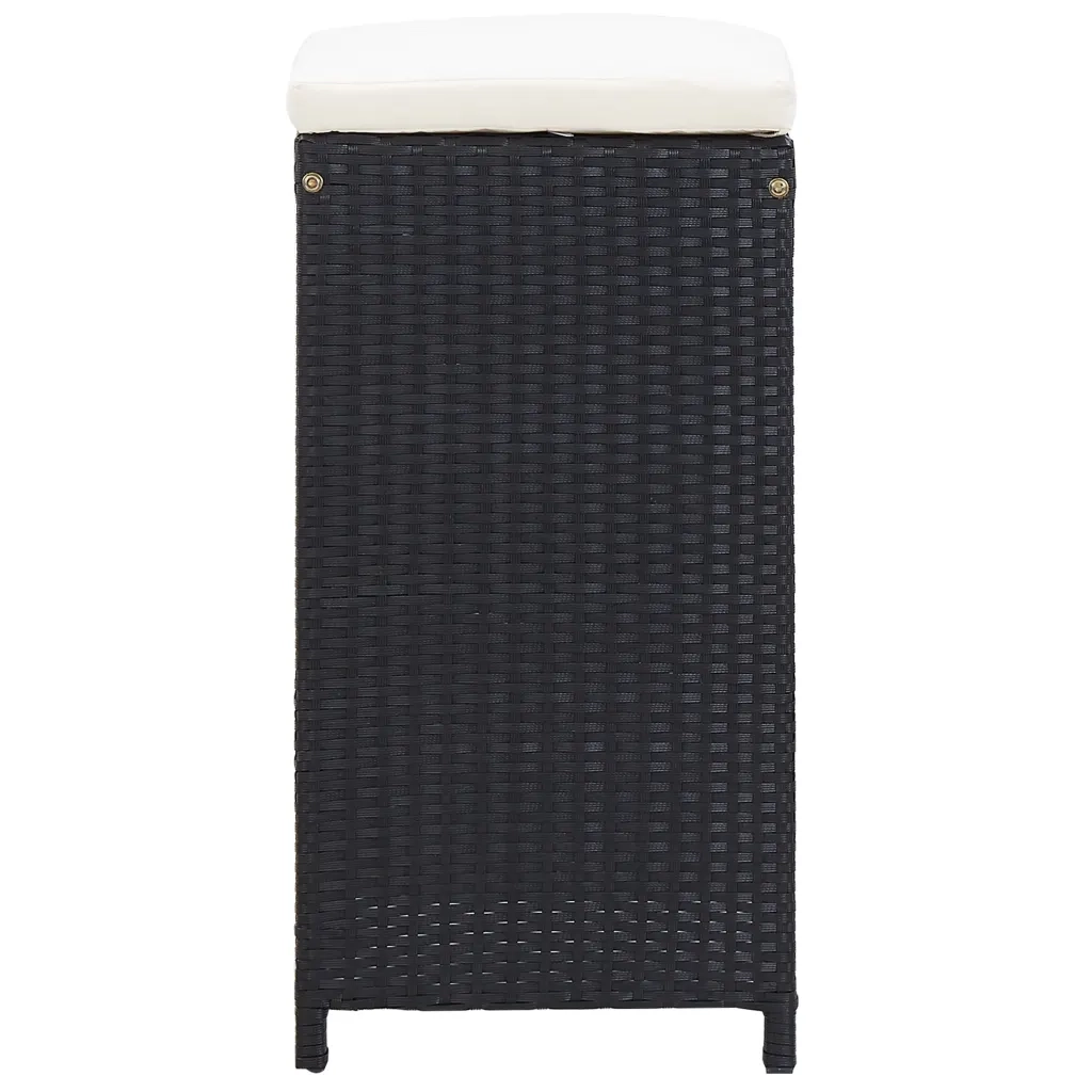 Set Bar da Giardino 9 z pz in Polyrattan Nero 49569