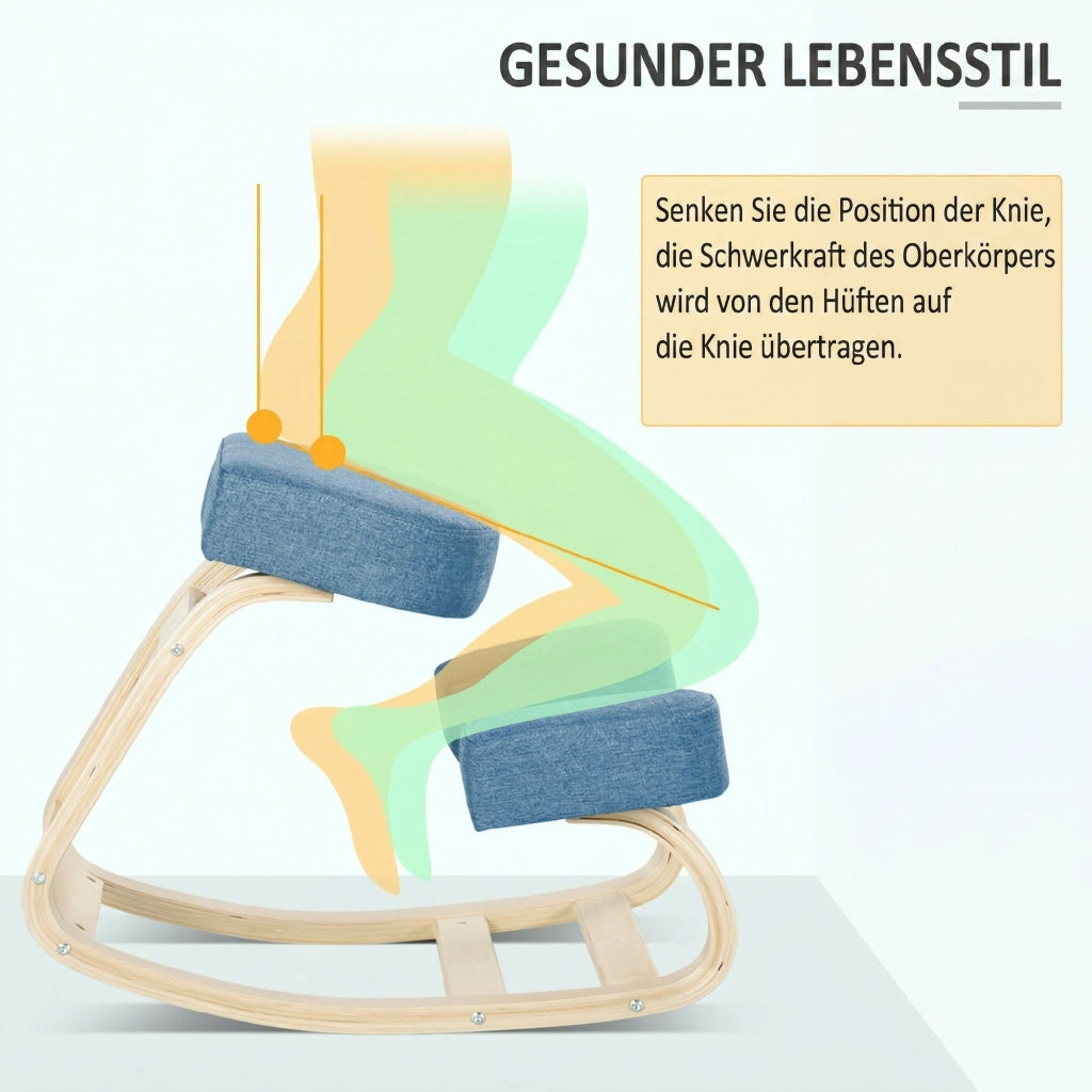 Sedia ergonomica ¨C zephmum ¨C blu, legno di betulla, 120 kg