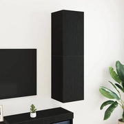Mobile TV da parete-Mobile TV a Muro-Credenza TV Rovere Nero 30,5 x 30 x 110 cm