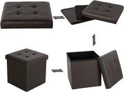 Cassa con coperchio, poltrona pieghevole per testata, imbottita, spaziale, 2 Pezzi 32 x 32 x 32 cm