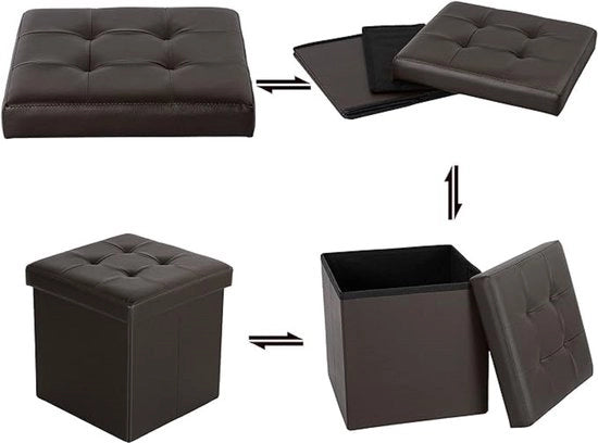 Cassa con coperchio, poltrona pieghevole per testata, imbottita, spaziale, 2 Pezzi 32 x 32 x 32 cm
