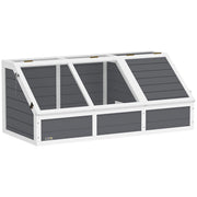 Casetta per Tartarughe di Terra 120x55x50A cm senza Fondo in Legno e Acciaio Grigio e Bianco