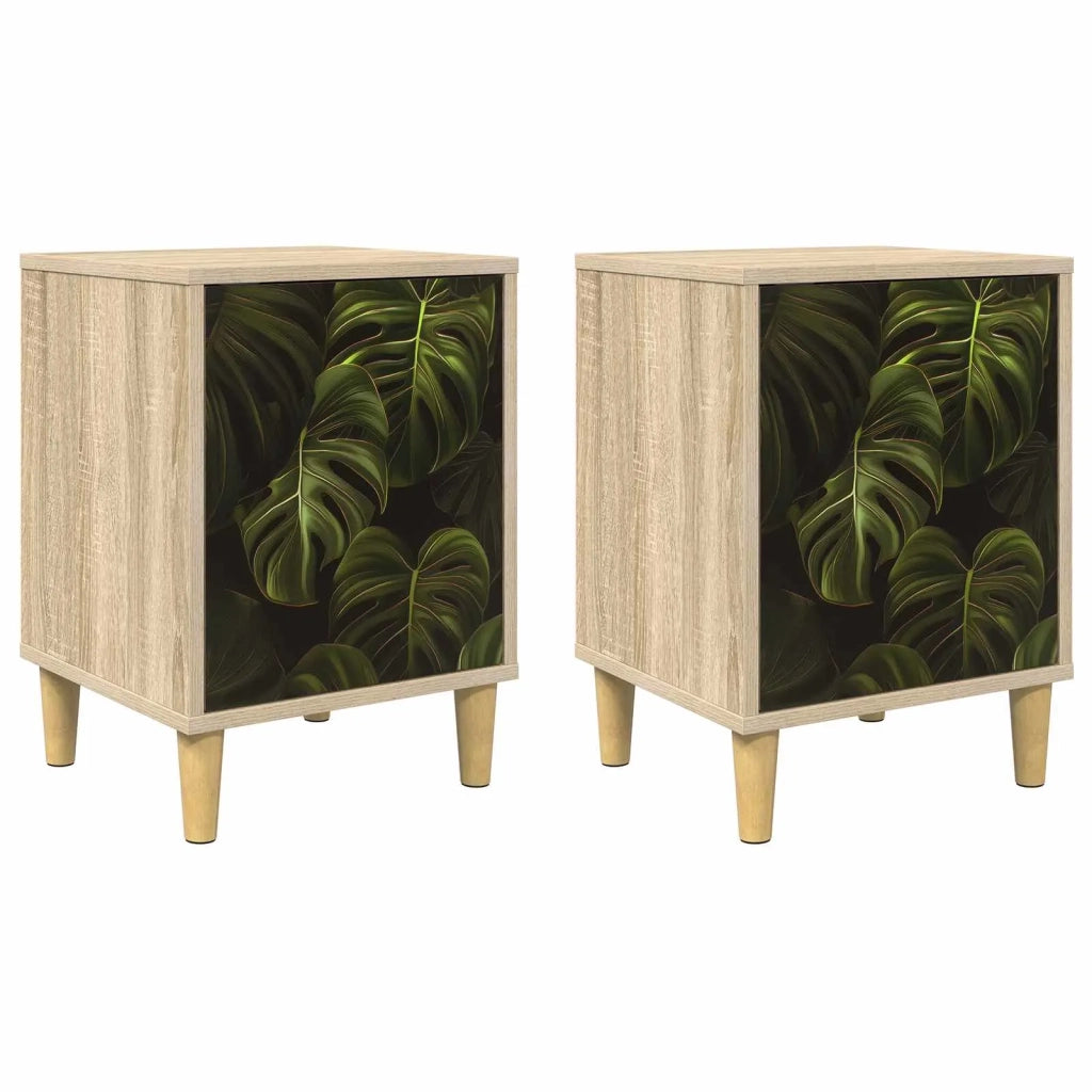 Armadio da Notte ELBURG 2 pz Rovere Sonoma 36 x 33 x 50 cm 8007198