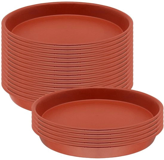 Sostegni per piante in plastica - 20 pezzi - Piante in ceramica rotonda - Sostegni per piante - Per interni/esterni - Resistente allo shock - Assorbe l'acqua in eccesso - Sostegni per piante