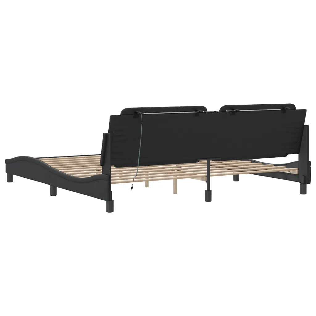 Giroletto con LED senza Materasso Zadar Nero 200x200 cm 3214131