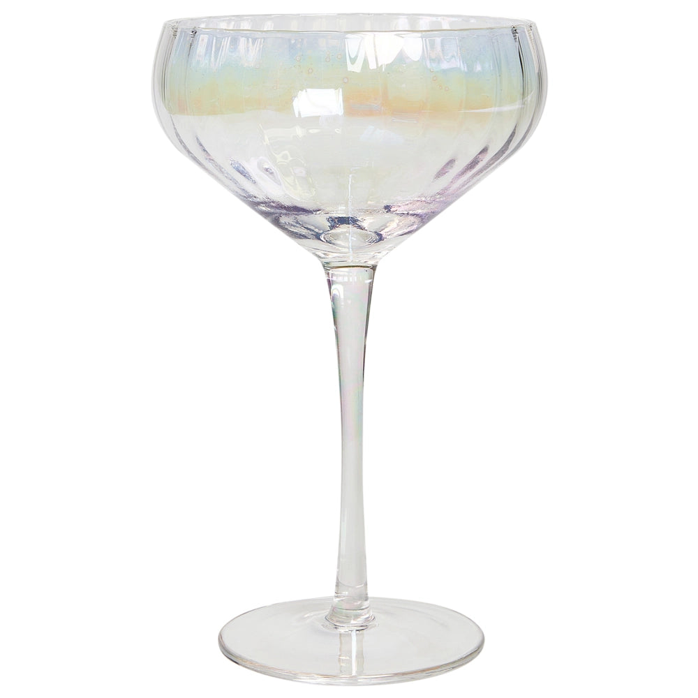 Set di 4 calici da champagne Pompadour soffiati a mano con finitura iridescente 30 cl brindisi festeggiamenti