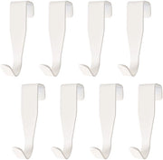 Hanger per porta per abbigliamento, 8 pezzi, hanger per porta, attacchi per abbigliamento per hanger bianco, acciaio inossidabile, per camera da letto, bagno, cucina, armadio