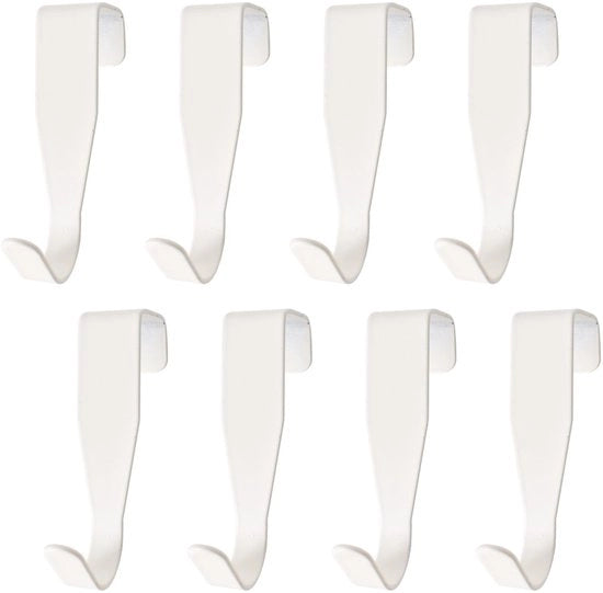 Hanger per porta per abbigliamento, 8 pezzi, hanger per porta, attacchi per abbigliamento per hanger bianco, acciaio inossidabile, per camera da letto, bagno, cucina, armadio