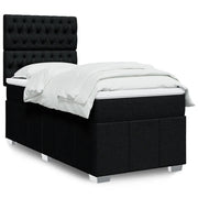 vidaXL Giroletto a Molle con Materasso Nero 90x190 cm in Tessuto