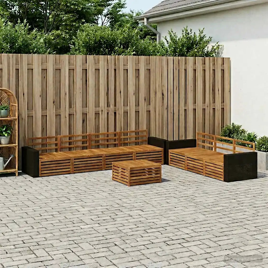 Set di divani da esterno 8 pcs Naturale 79 x 79 x 37 cm