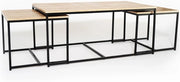 Set di 3 tavolini bassi 113 cm con design industriale DETROIT