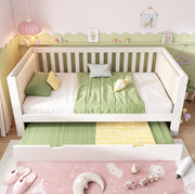 Daybed con letto estraibile 201 x 95 x 74 cm in legno bianco