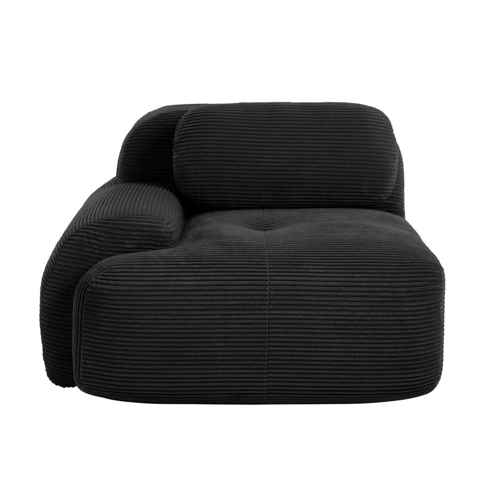 Divano angolare con cuscini ¨C Minimal ¨C nero in tessuto corda