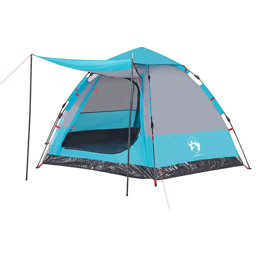 Tenda da Campeggio Cabina 4 Persone-Tenda per Escursionismo Blu a Rilascio Rapido 660328