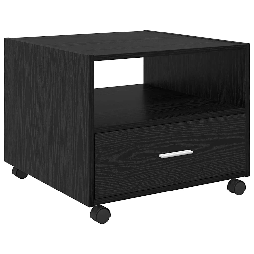 Tavolino da salotto con cassetto Rovere Nero 55 x 55 x 45cm 880470