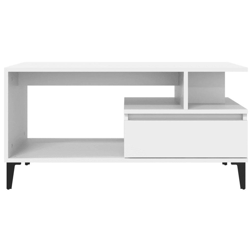 Tavolino da Salotto Bianco 90x49x45 cm in Legno Multistrato 819620