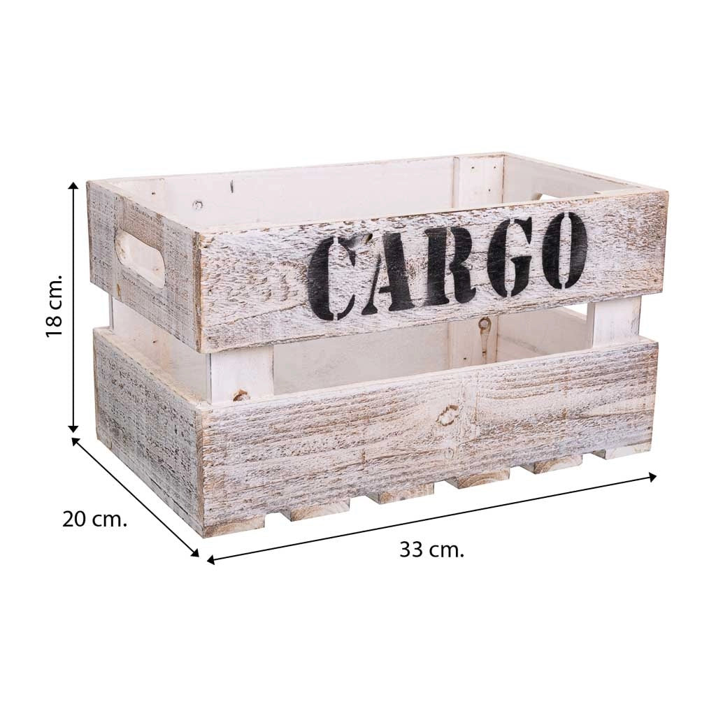 Set di 3 scatole in legno bianche