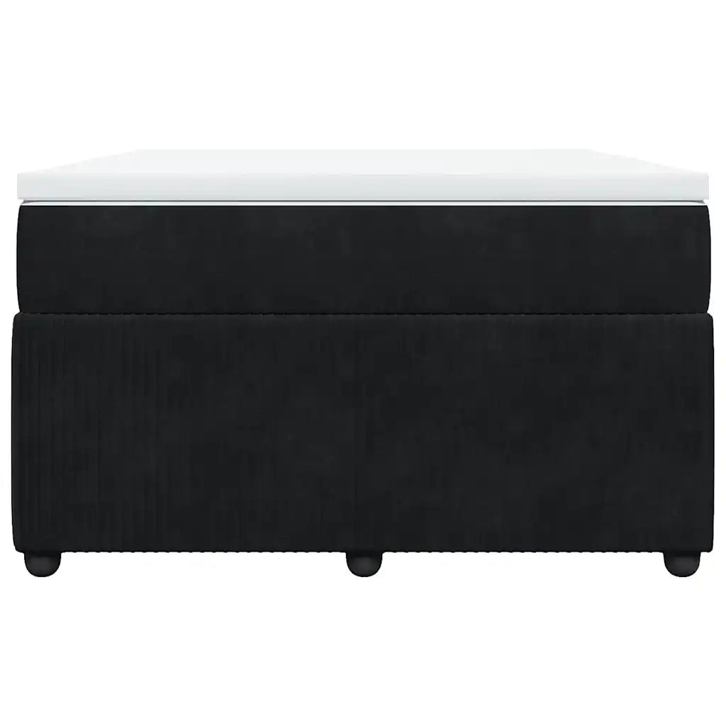 Giroletto a Molle con Materasso Nero 120x200 cm in Velluto 3285634