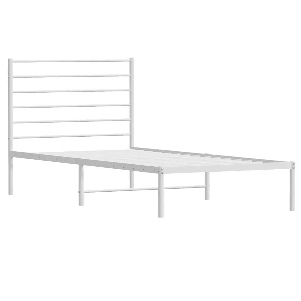 Giroletto con Testiera-Struttura Letto con testiera Metallo Bianco 100x200 cm 237827