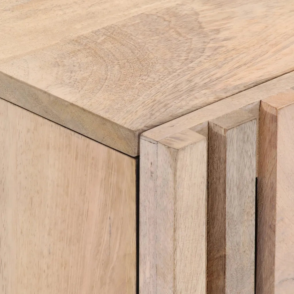 Comodini 2pz 40x34x46 cm in Legno Massello di Mango Sbiancato 377423