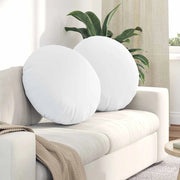 Cuscini per Seduta 2 pcs Bianco Ø80 x 29 cm Tessuto