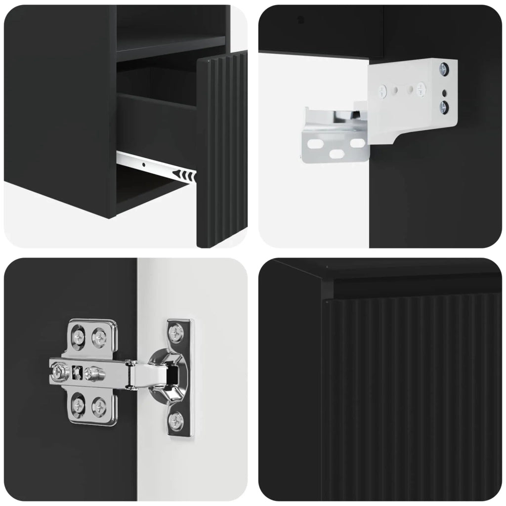 Set di mobili per il bagno 2 pz Nero Legno ingegnerizzato 3404045