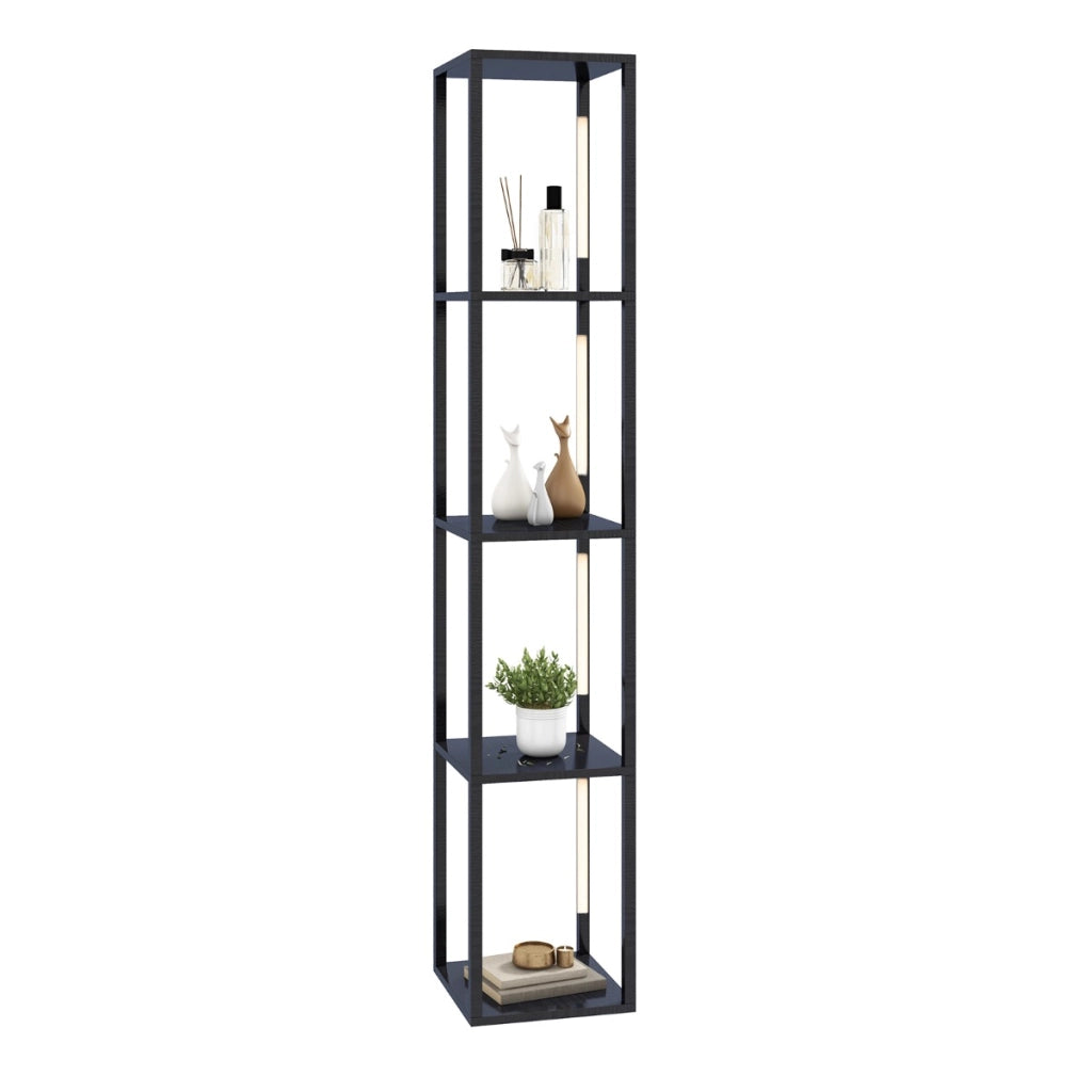 Lampada da terra 163cm con lampadine LED dimmerabili a 3 livelli poli LED ruotabili, Lampada da terra moderna Nero-Lampade