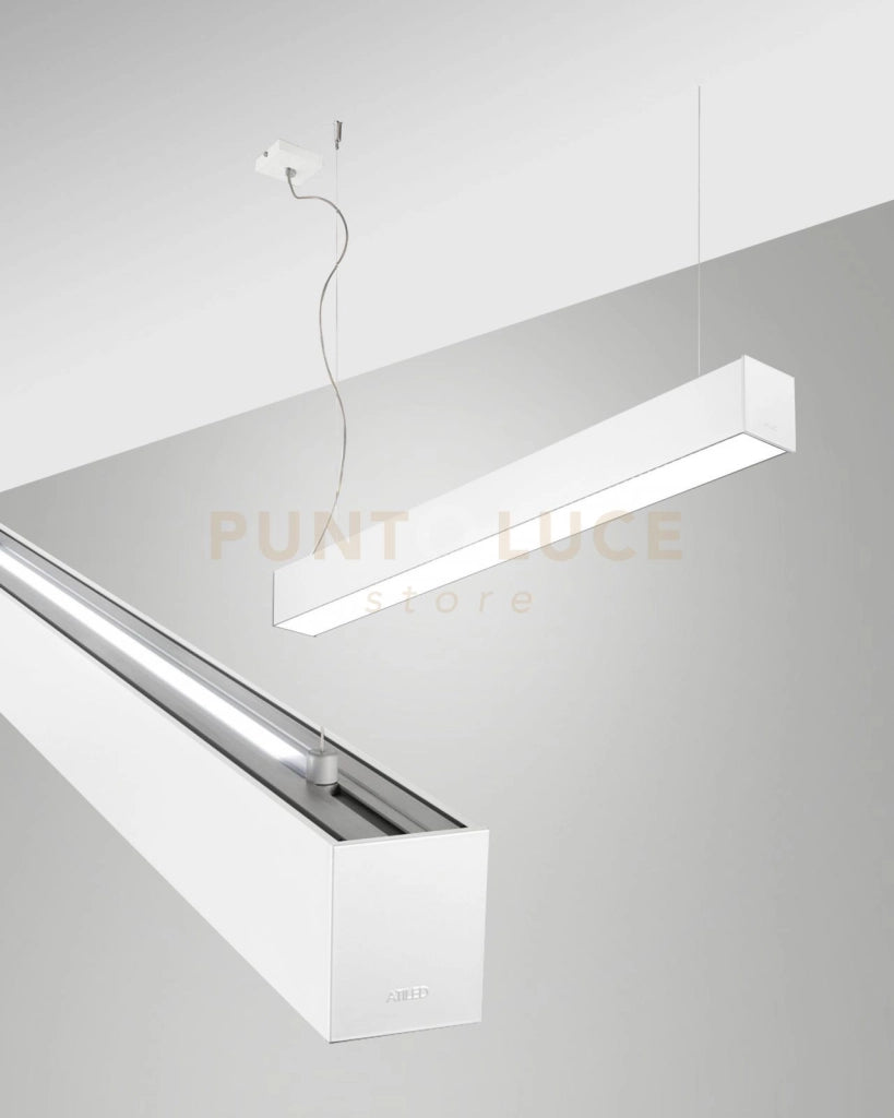 TURNER SOSPENSIONE A DOPPIA EMISSIONE BIANCA 29W+15W 4000K 3570+1440LM OPALE 100CM