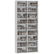 Libreria per DVD e CD ¨C Minimal ¨C 14 ripiani regolabili, 18 scomparti, bianco, 175x?x?