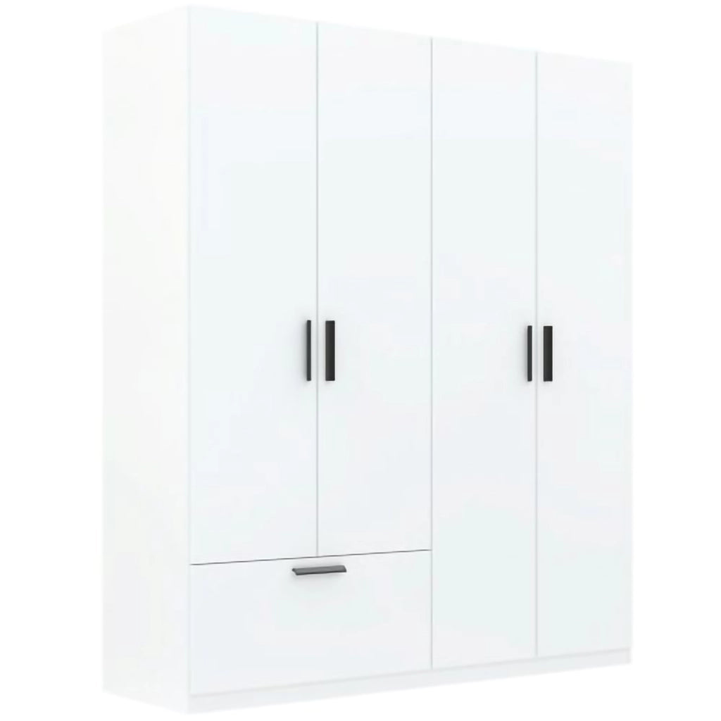 Armadio Camera da Letto Lidase, Guardaroba Grande 2 Ripiani, 180x210h cm Bianco