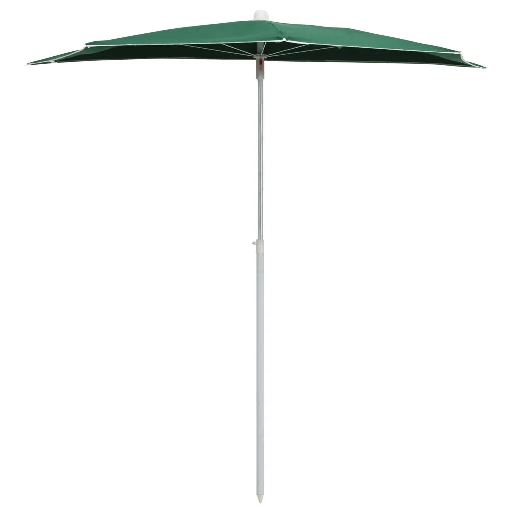 Ombrellone Semicircolare da Giardino-Ombrello da balcone con Palo 180x90 cm Verde