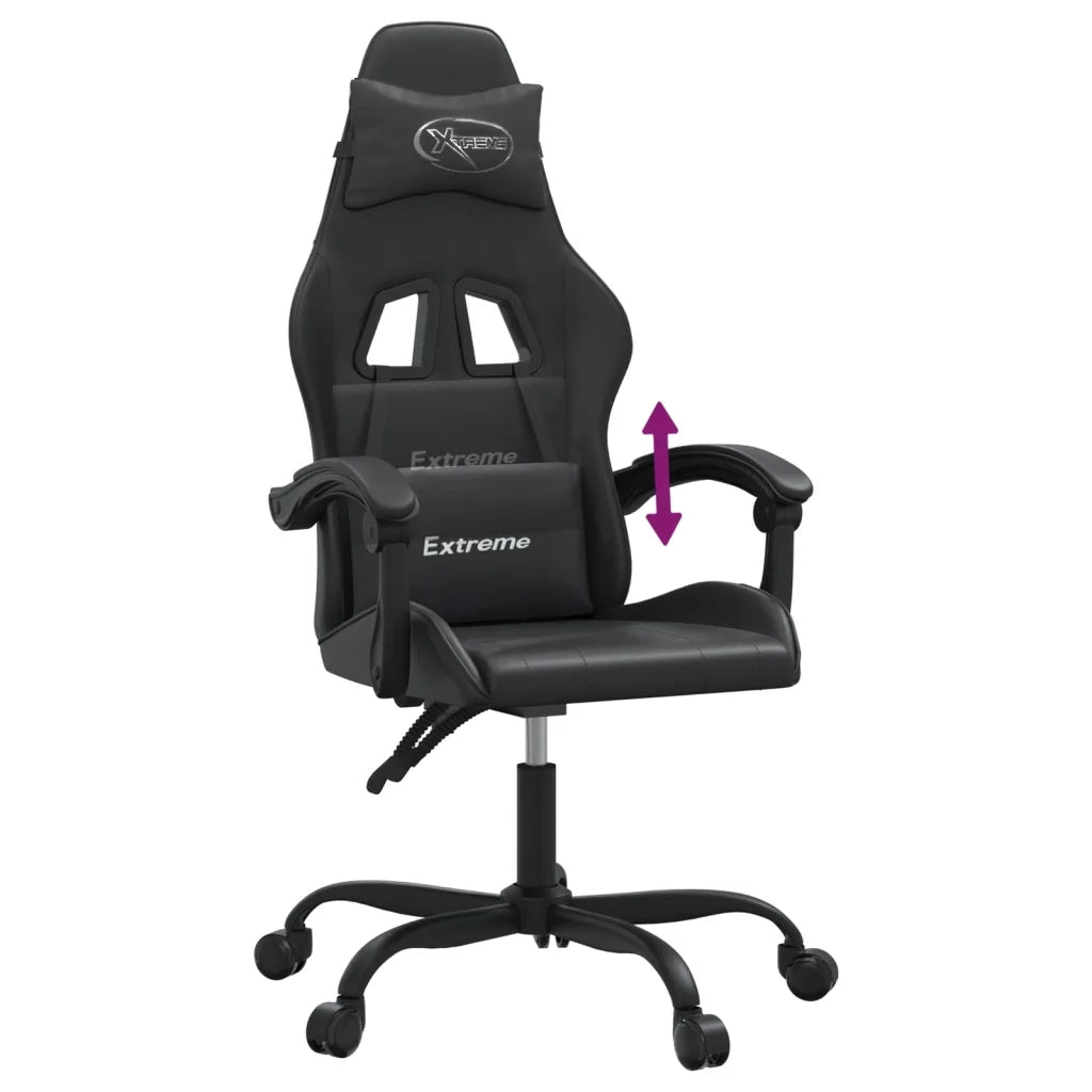 vidaXL Sedia da Gaming Nera in Similpelle