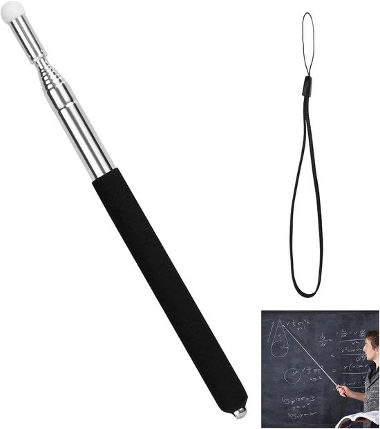 Puntatore Telescopico Estendibile fino a 100 cm con Cinturino per Tavola di Scuola Tavola di Istruzione Docenti 1 Pezzo