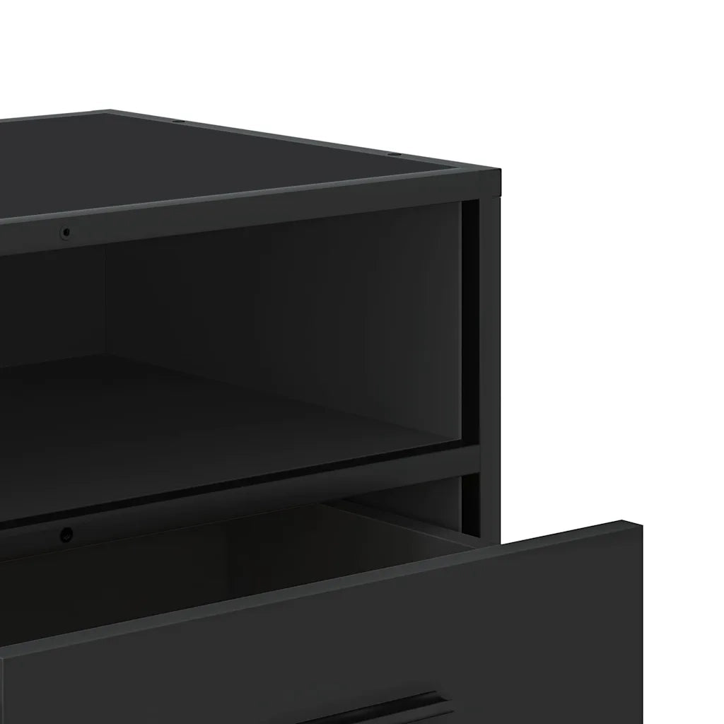 Mobile Porta TV-Mobile per TV-Credenza TV Nero 180x30x50cm in Truciolato e Metallo