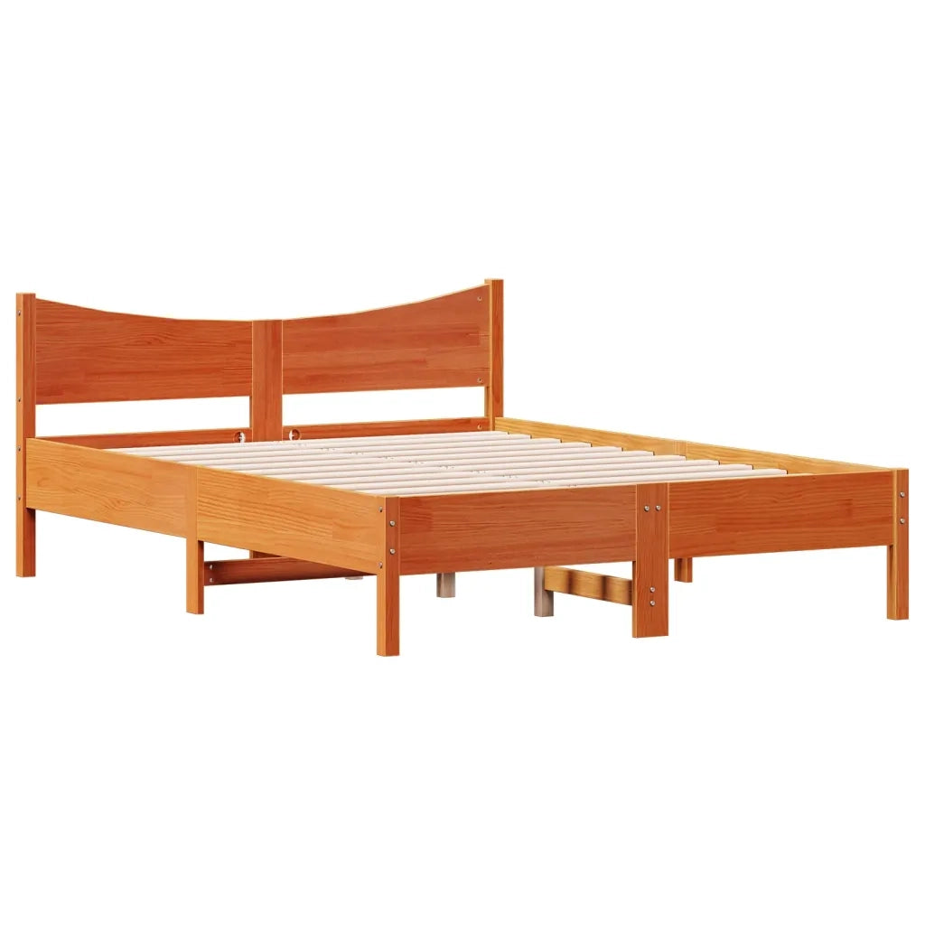 Giroletto senza Materasso Marrone Cera 140x200cm Massello Pino