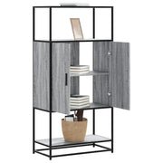 Credenza Grigio Sonoma 68x35x139 cm Legno Multistrato Metallo 849042
