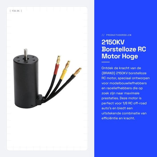 Motore RC senza asse 2150 KV - 4 poli - 5 mm as - motore acqua resistente - lega di alluminio di alta qualità - 5000 giri al minuto