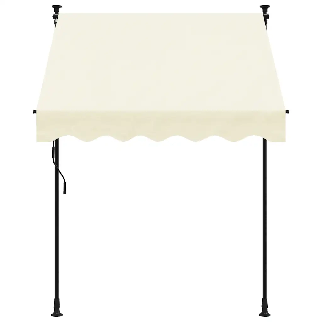 Tenda da Sole Retrattile Crema 150x150 cm in Tessuto e Acciaio