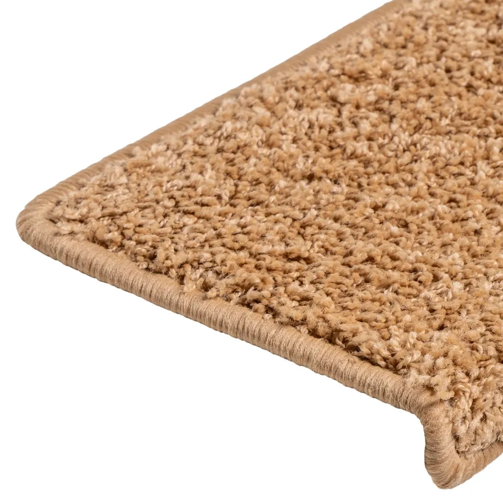 Tappetini per scale 10 pz 65x21x4 cm Beige Bordo rettangolare 149819