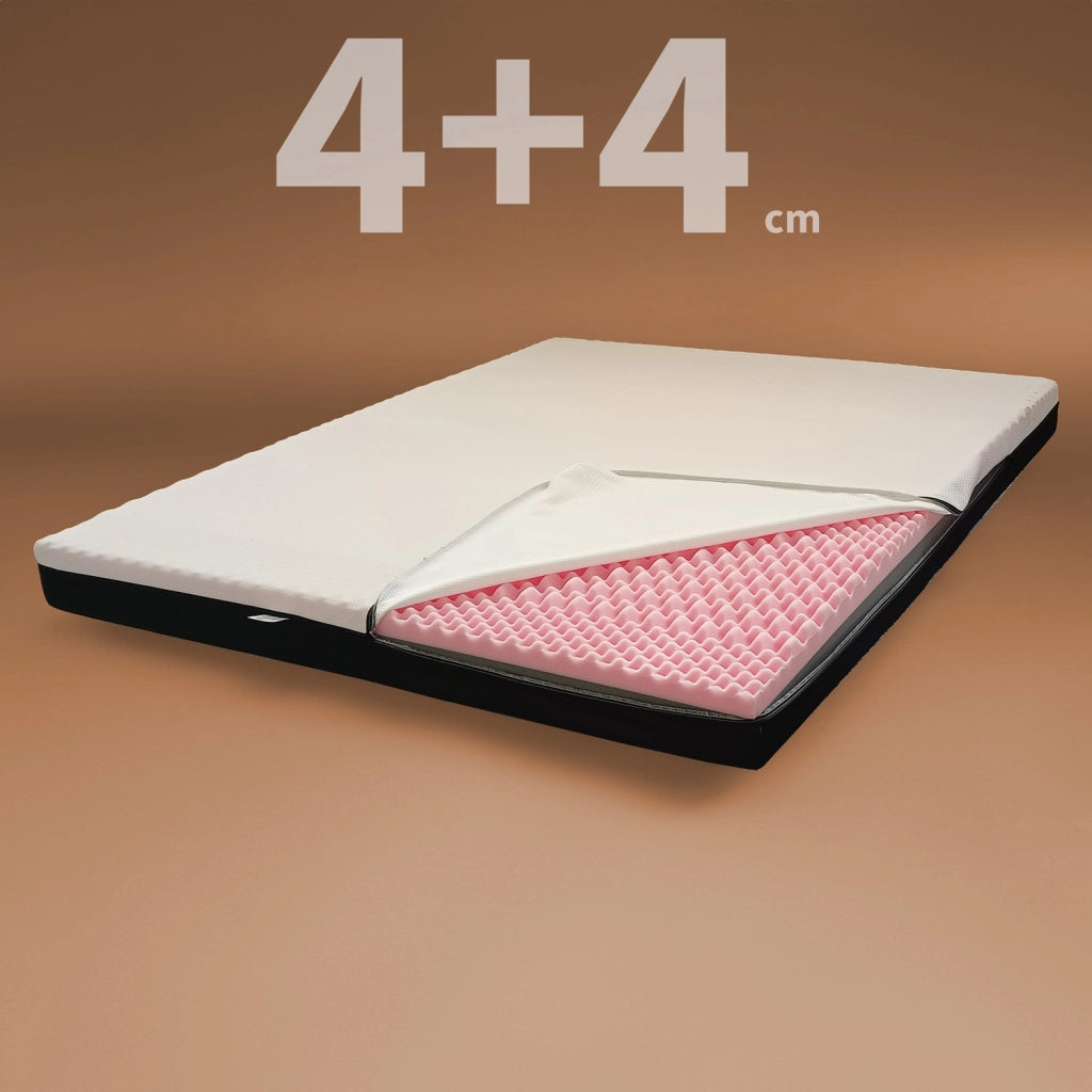 Topper MEMORY + Topper RIGIDO ORTOPEDICO ALTO 8 cm | TOPPER MEMORY e RIGIDO Francese 150X190 Cm | Materasso con tessuto SFODERABILE | Topper doppia rigiditï¿½ - MOD. OPTIMA H8