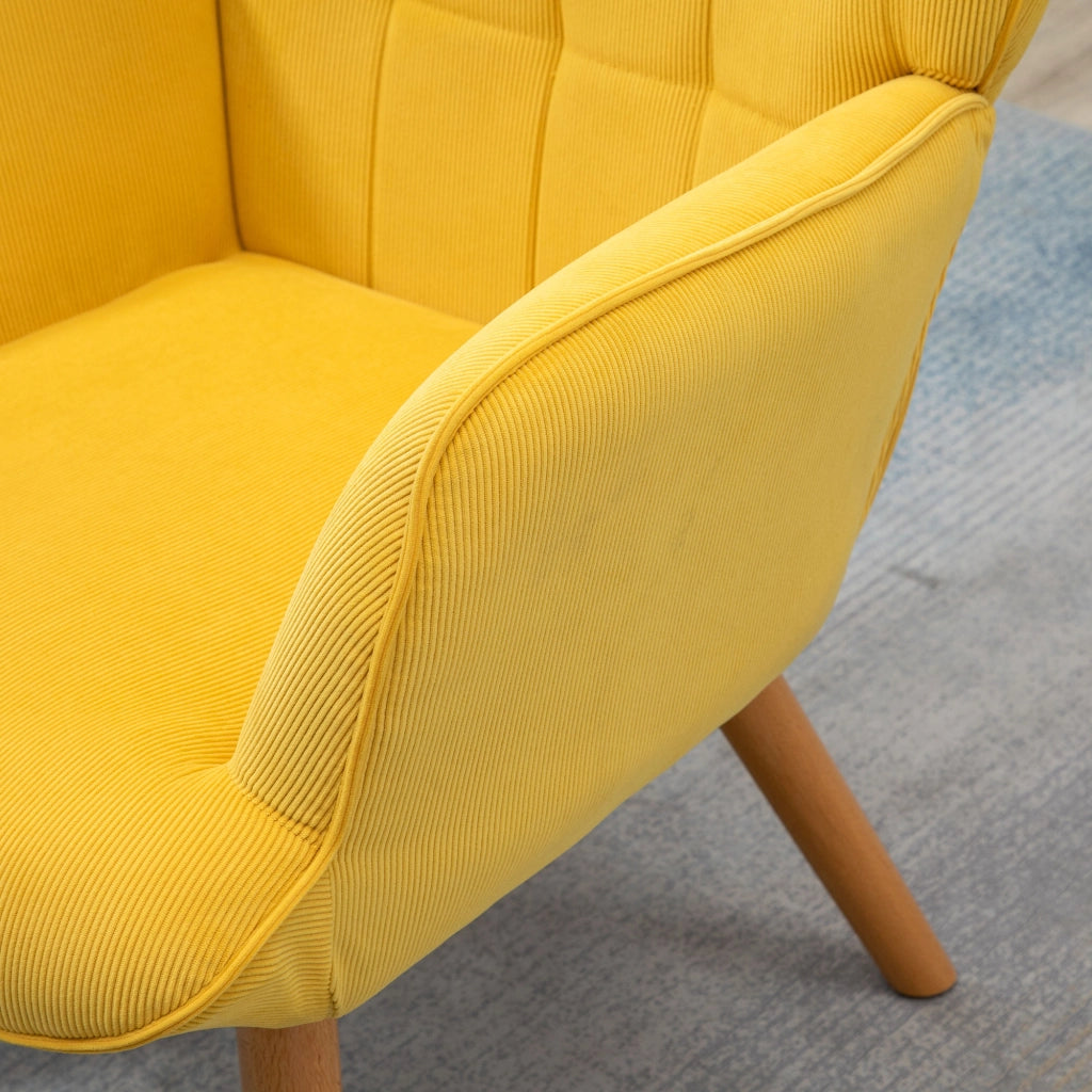 POLTRONA Relax con poggiapiedi 72x80x101 cm Poliestere Giallo