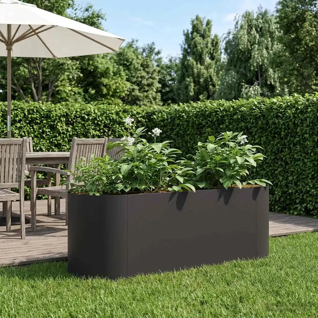Letto rialzato da giardino Nero 120 x 40 x 40 cm Acciaio 8011684