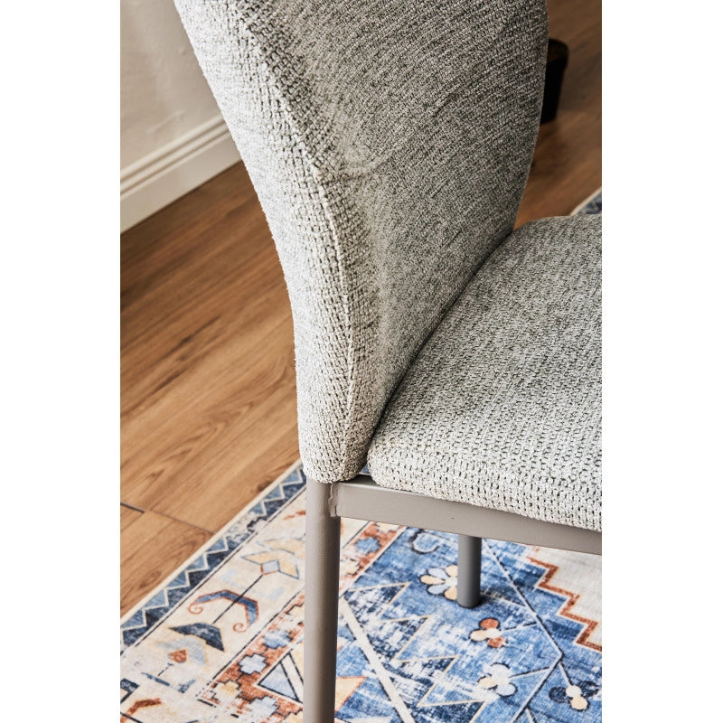 Set di 4 Sedie Anya In Tessuto Tortora Dimensione 56x42x88,5cm