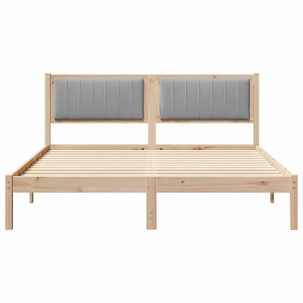 Letto con Testiera Rivestita Grigio chiaro 150 x 200 cm