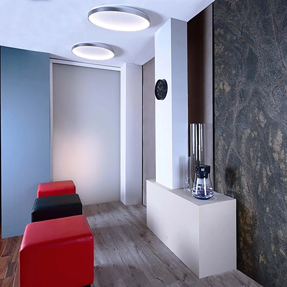Trade Shop - Plafoniera Moderna Tonda Led Cct 60 W 3000k 4000k Soffitto Lampada Parete 80 Cm - Silver